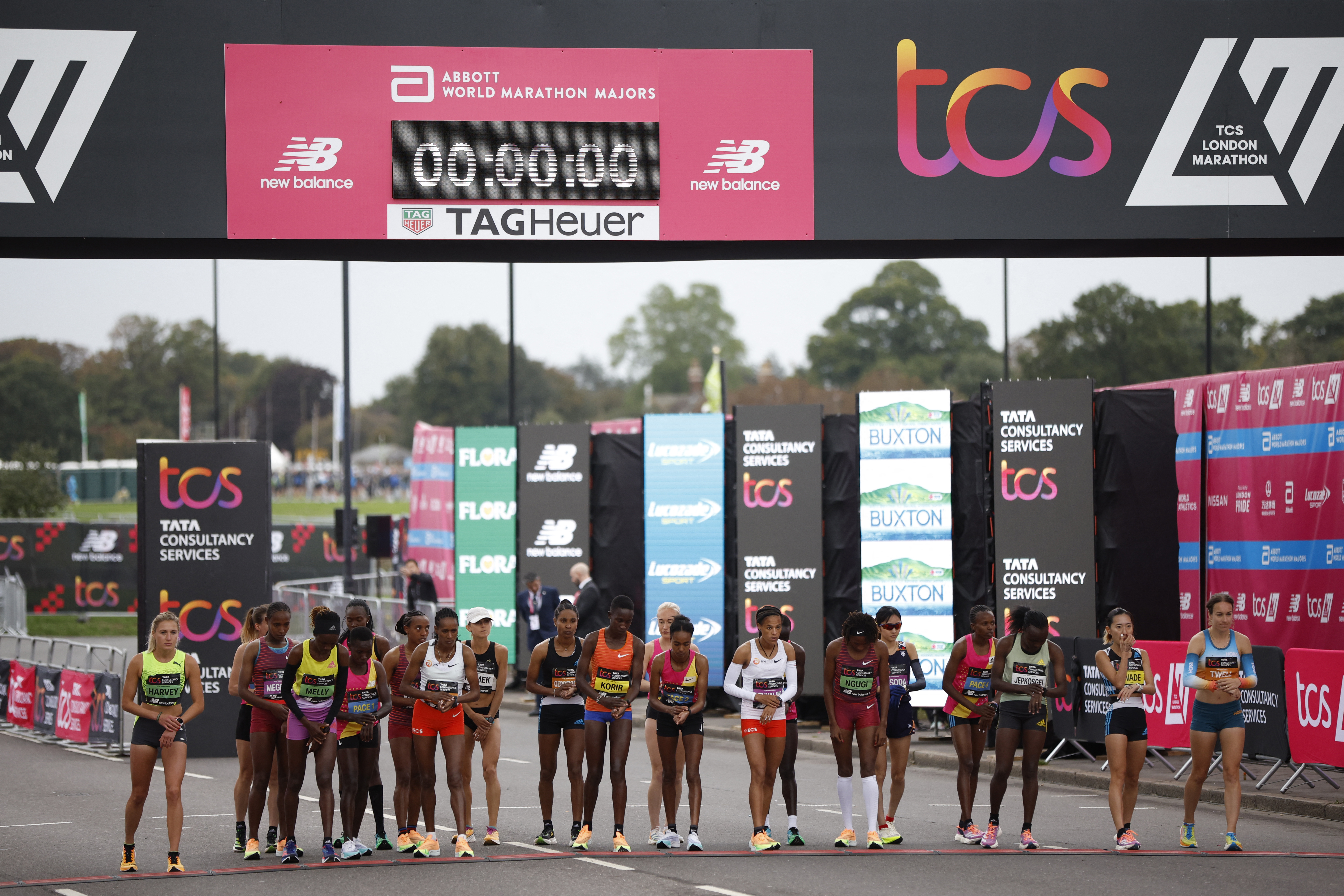 Athletics - London Marathon - London, Britain - October 2, 2022 General view at the start of the women's elite race