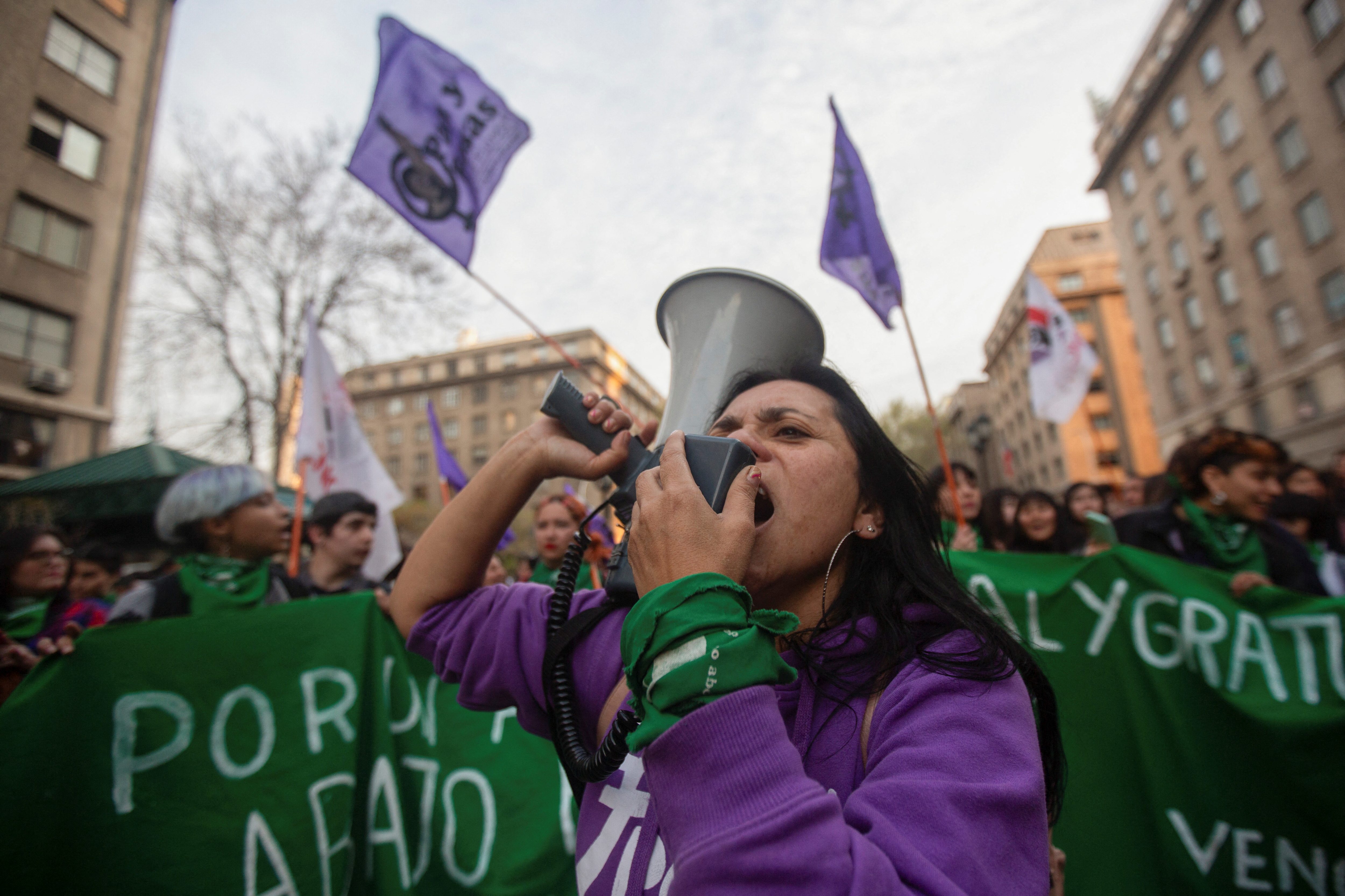 Activists take part in a rally to mark International Safe Abortion Day, in Santiago, Chile, September 28, 2023. REUTERS/Quetzalli Nicte-Ha