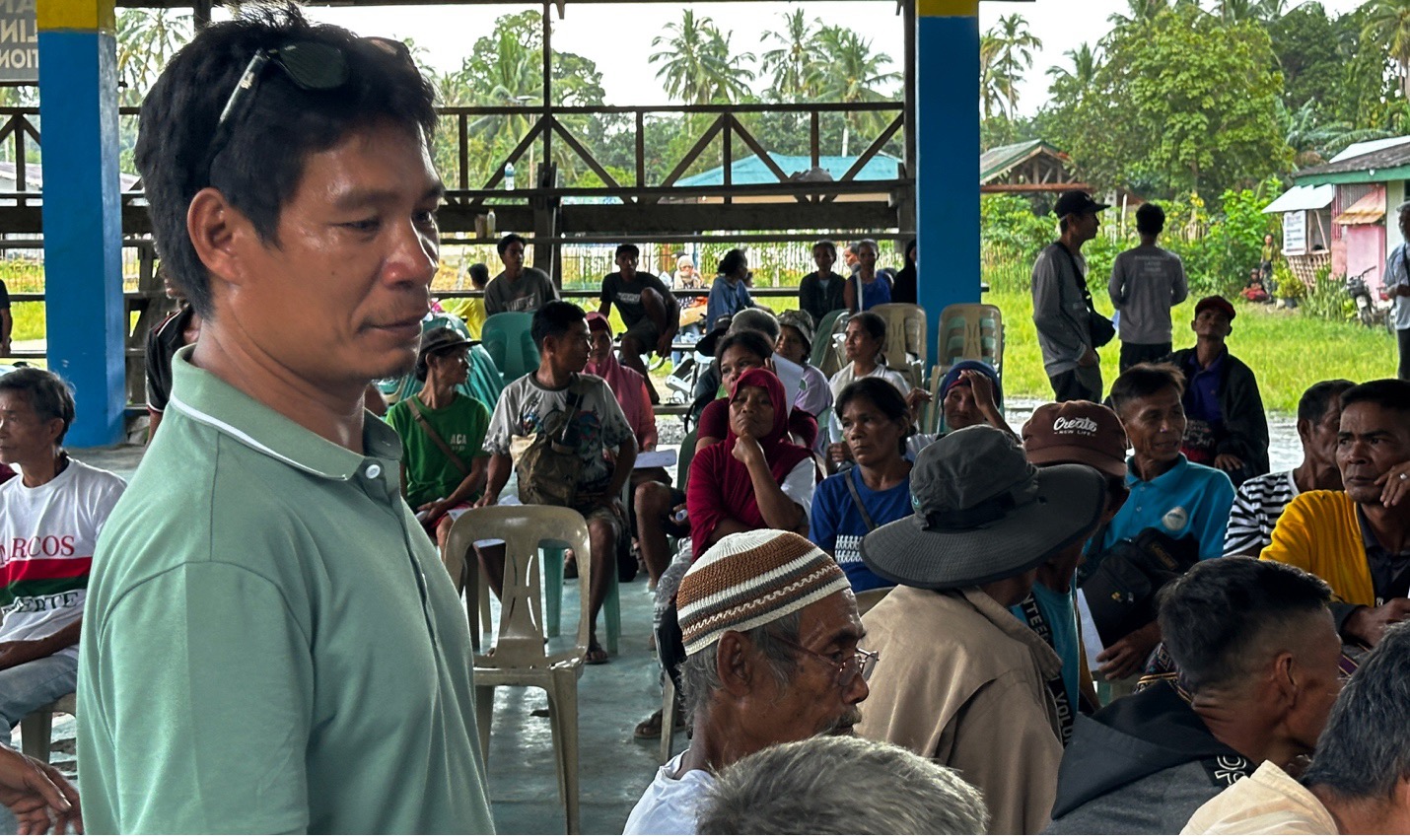 Narlito Silnay, Traditional Palaw'an leader, during signing ceremony of agreement to develop a carbon financing project in their ancestral domain. Palawan, Philippines. Nov. 25, 2024. Conservation International/Handout via Thomson Reuters Foundation
