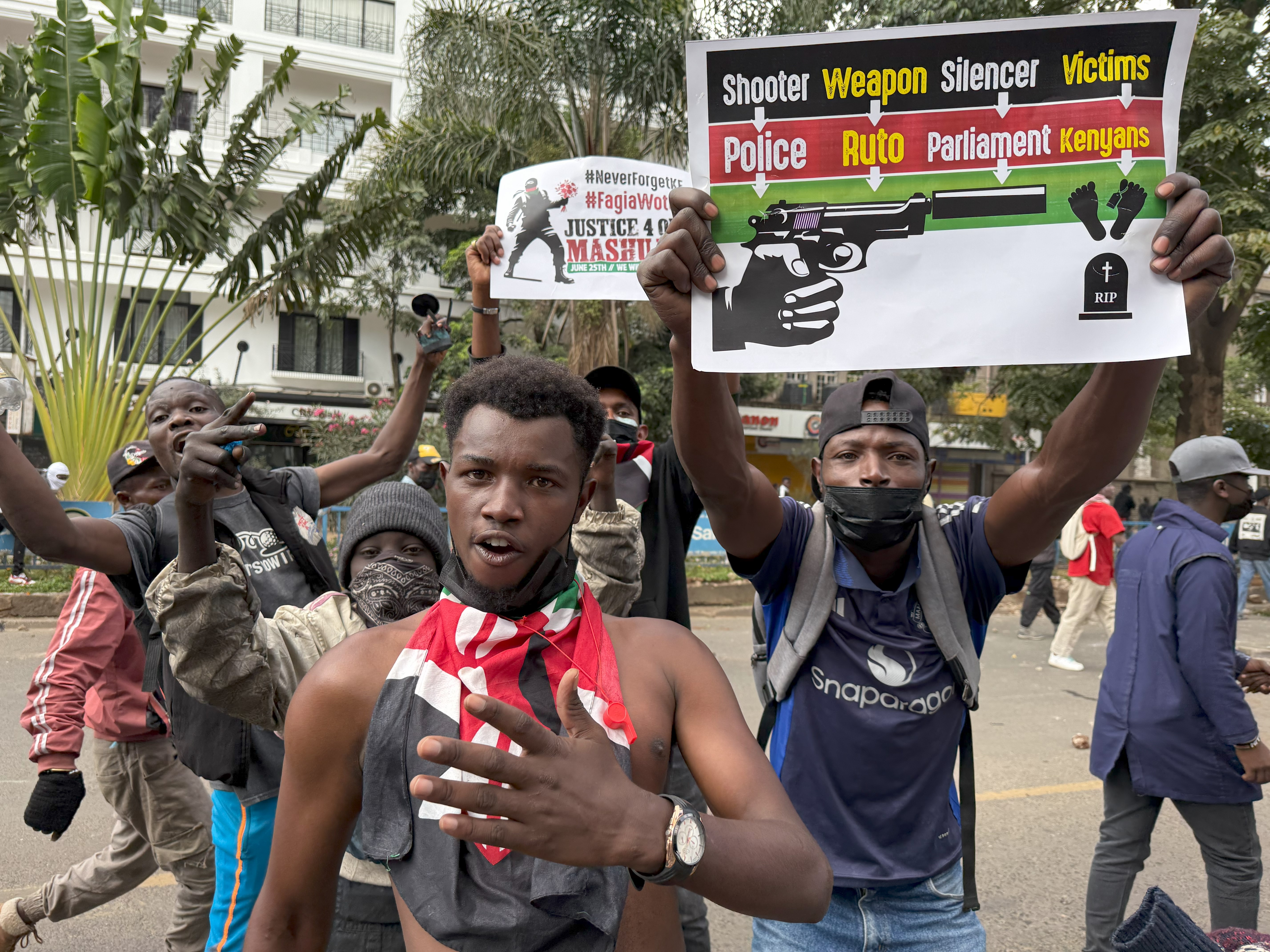 Kenyan youth attend anti-government protests in Nairobi on June 25, 2025. Thomson Reuters Foundation/Nita Bhalla