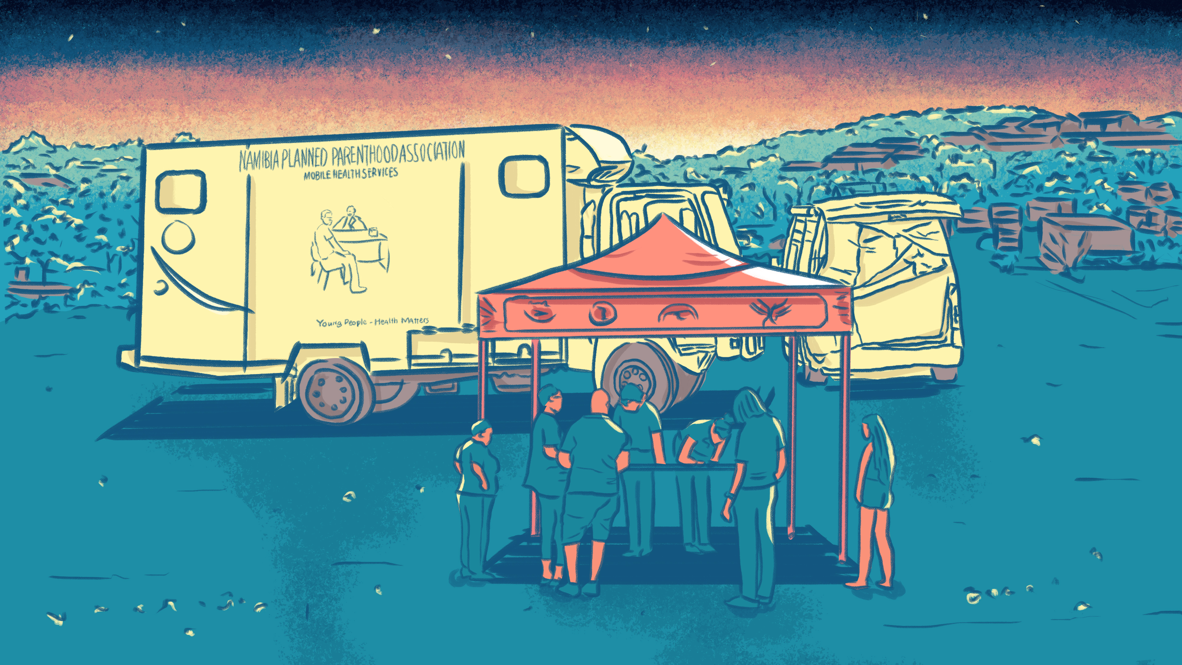 The Namibia Planned Parenthood Association operates mobile clinics offering sexual health advice, testing and items like condoms and lubricant. Thomson Reuters Foundation/Karif Wat