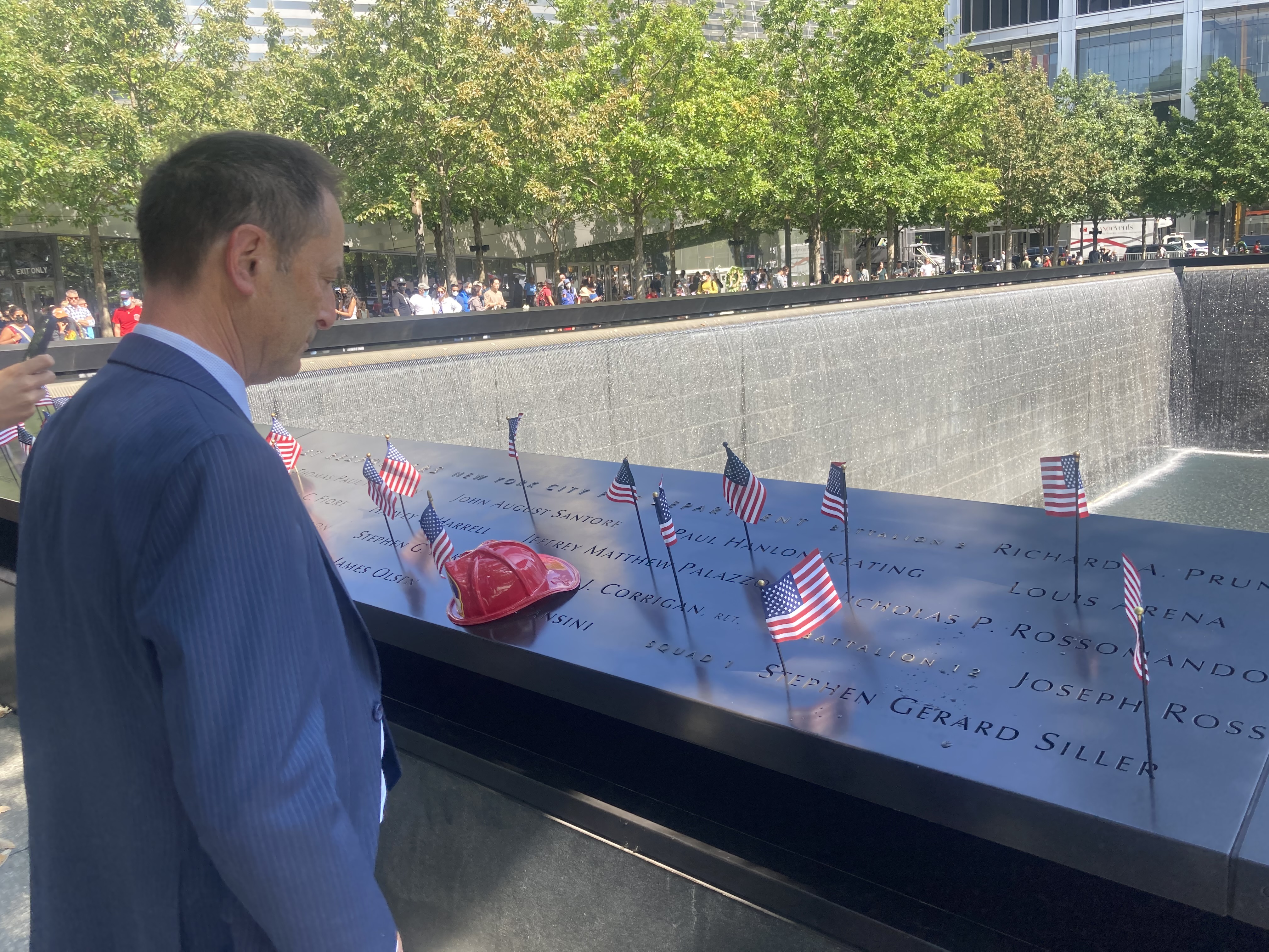 Attorney Michael Barasch at the 9/11 memorial in New York in September 2021. Michael Barasch & McGarry/Handout via Thomson Reuters Foundation