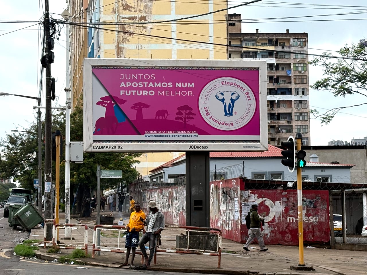 A billboard advertising a betting company in Maputo, Mozambique. November 10, 2025. Thomson Reuters Foundation/Samuel Comé